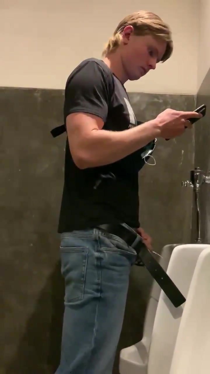 Cute urinal spy