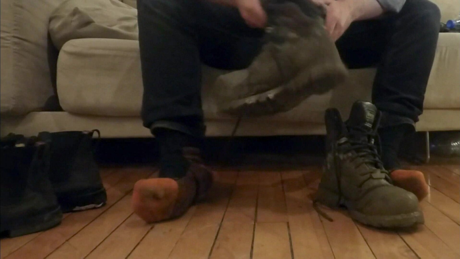 Porn In Work Boots - Muddy work boots - spit and cum - ThisVid.com