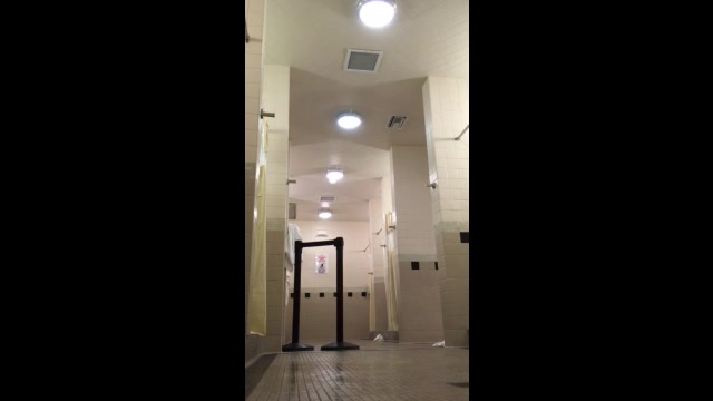 2 random dudes getting out/into LA Fitness shower