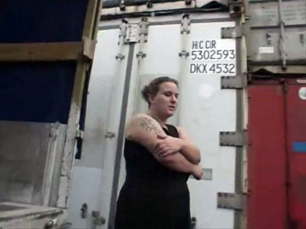 Big beautiful woman gets fucked in a shipping container