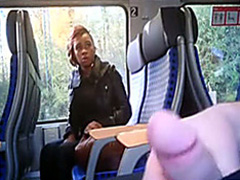 Black girl watches him masturbate on the train