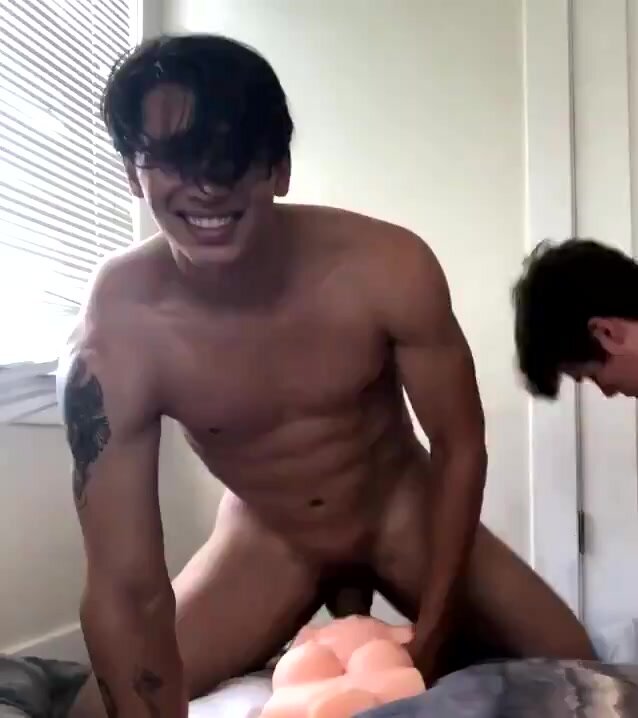 College Frat guy fucks fake pussy in Front of Friend - ThisVid.com