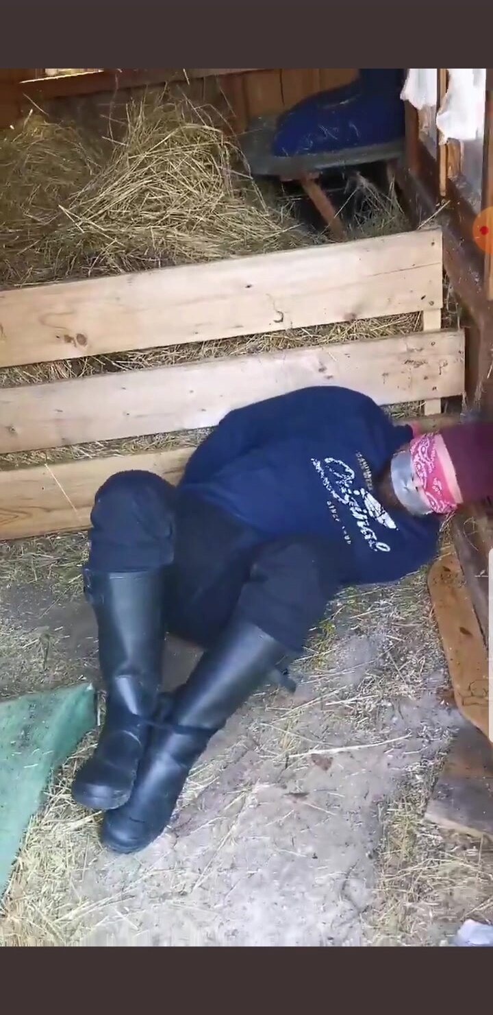 Bound in Horse stable - ThisVid.com