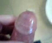 Quick cumshot inside condom