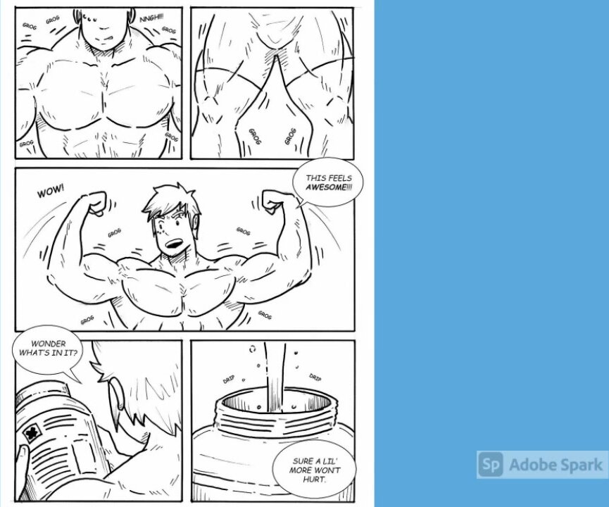 Dripping Cock Toon - Muscle growth comic - ThisVid.com