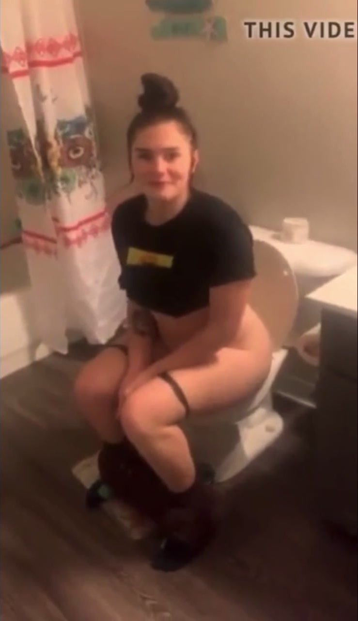 Cute white girl peeing