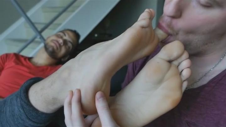 Hot foot worship with friend