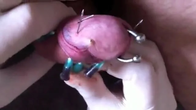 Bloody needle play with his soft cock - bizarre porn at ThisVid tube