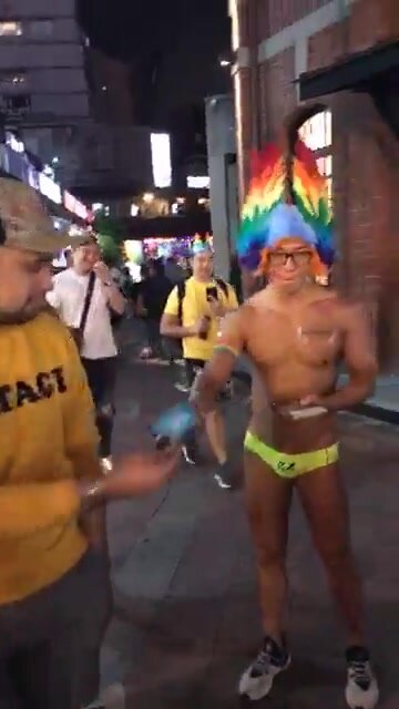 Taiwan Boy in Skimpy Neon Trunks Gay Pride - ThisVid.com