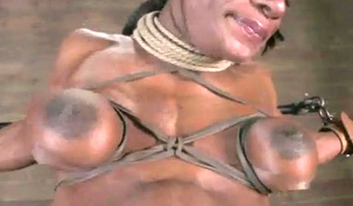 Ebony Torture Porn - Tied up buffed Ebony enjoys torture - BDSM porn at ThisVid tube