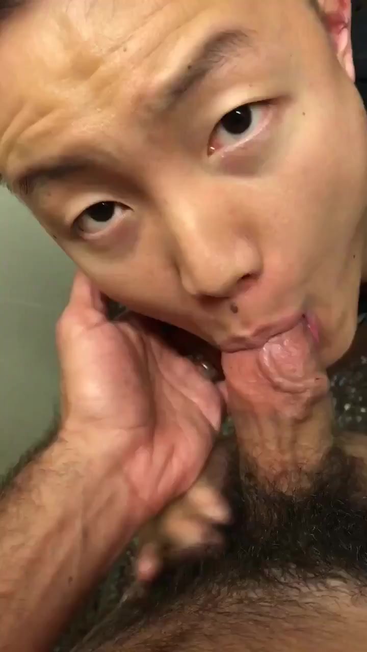 Asian sucks cheating married cock in public toilet image