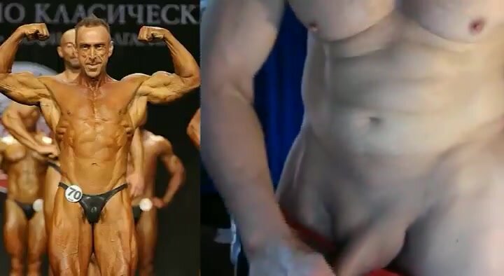 Another bodybuilder, another small hard dick - ThisVid.com