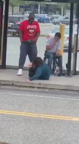 Boyfriend finds drunk gf gettin fucked by a bus stop image