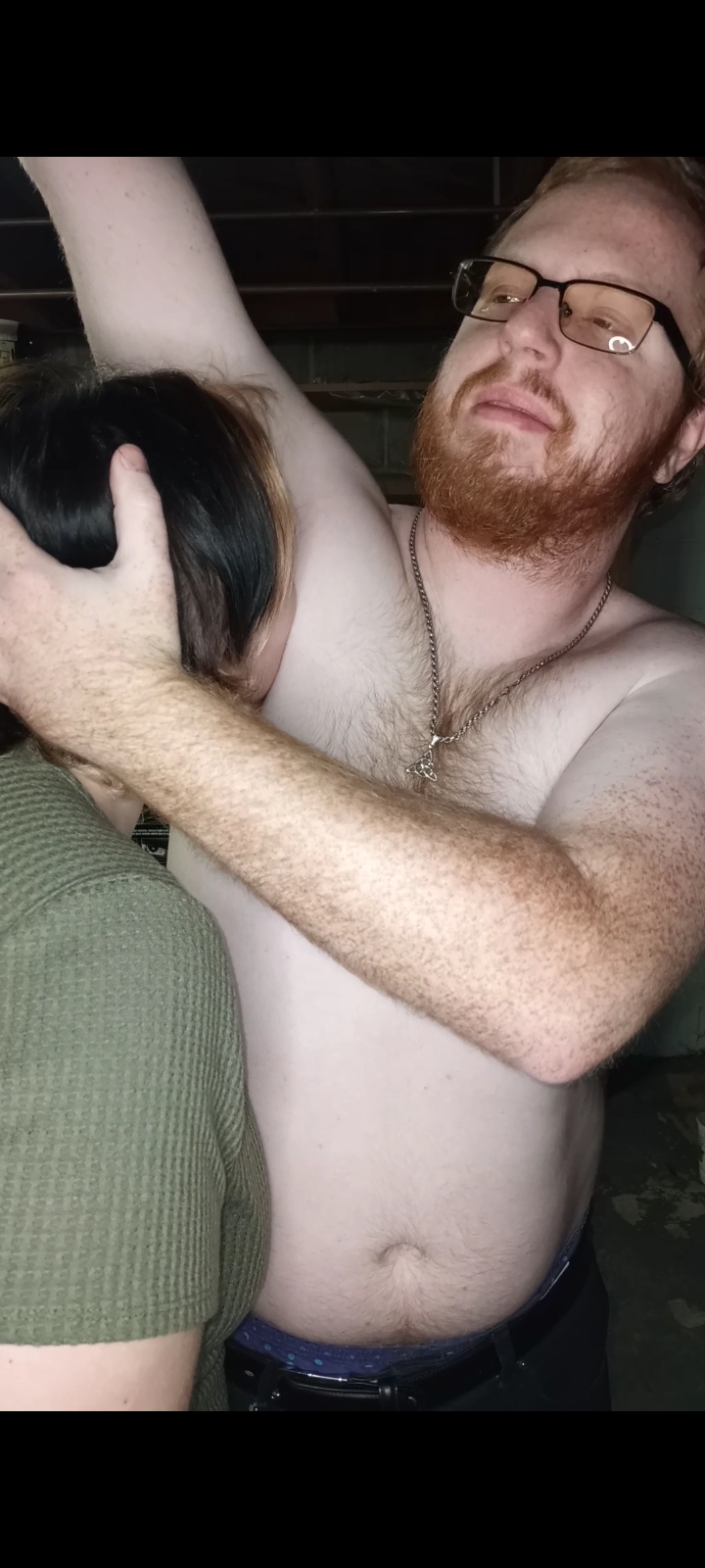 Girl licks male armpits photo