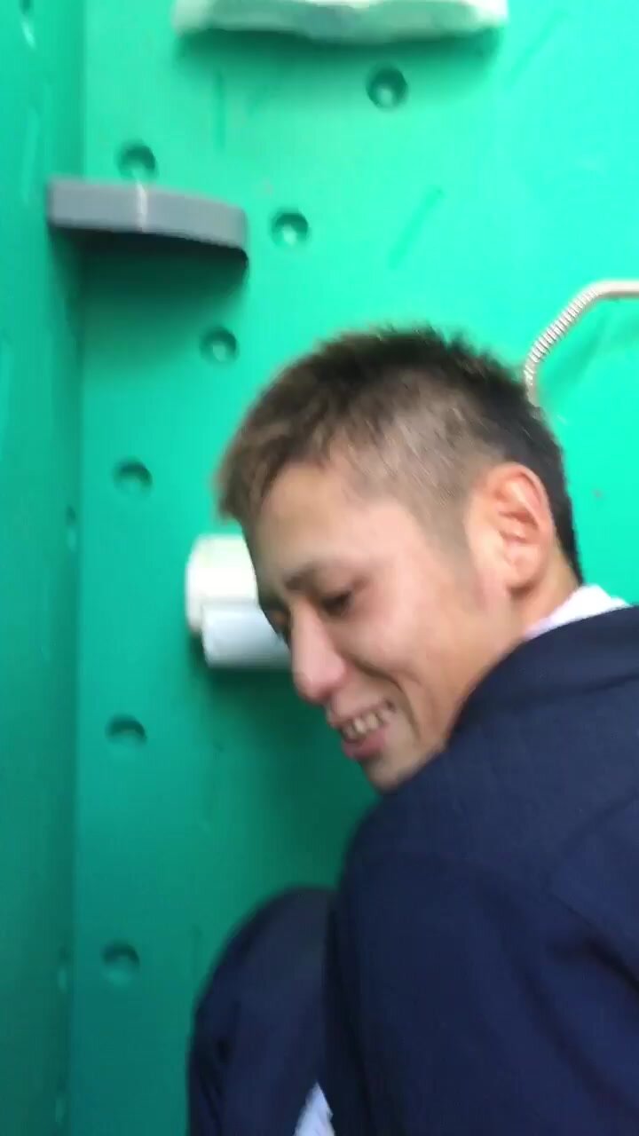 Japanese young boy pooping in the toilet pic