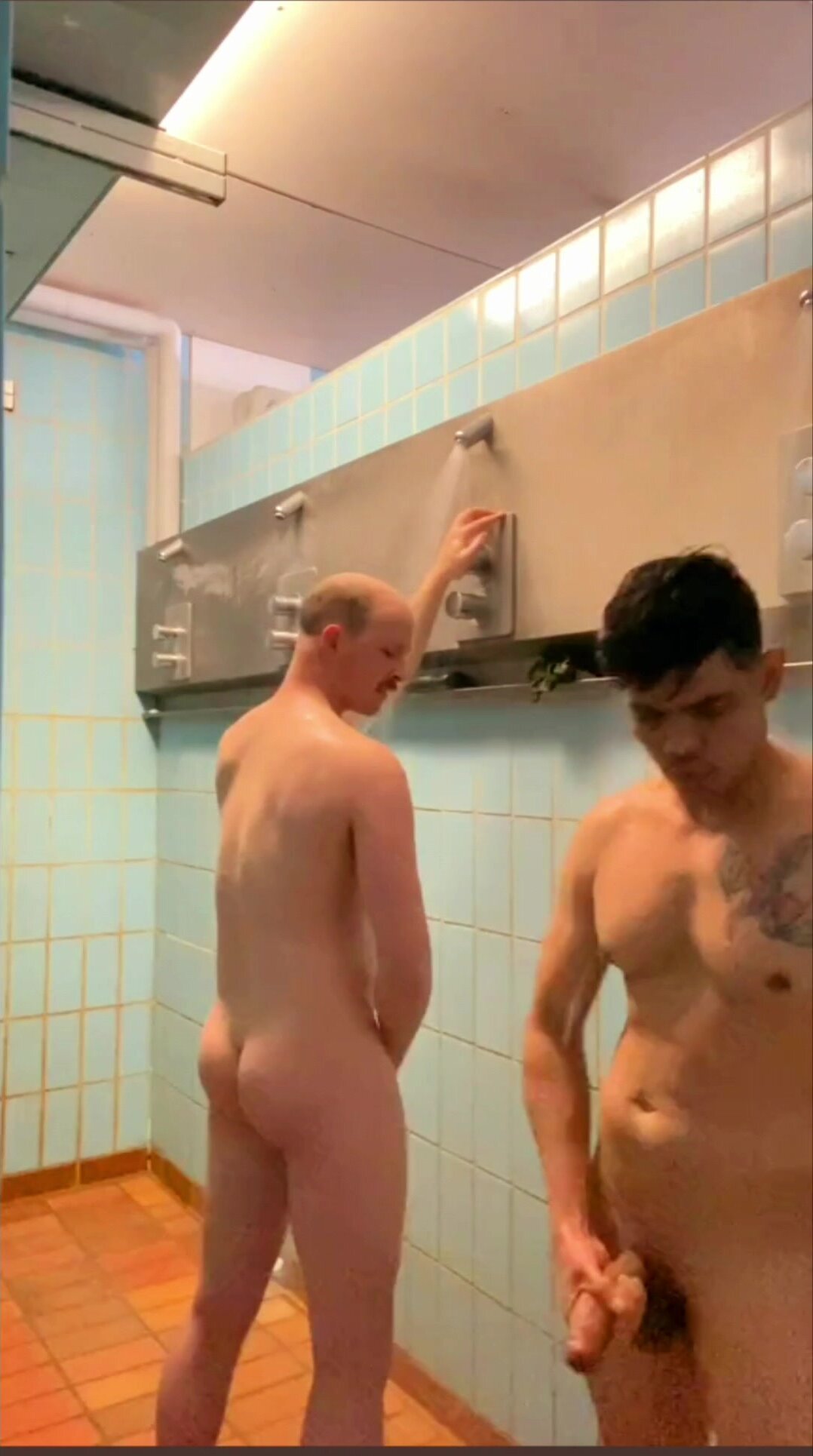 public shower voyeur busted