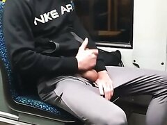 german fag gets told to jerk off at tram