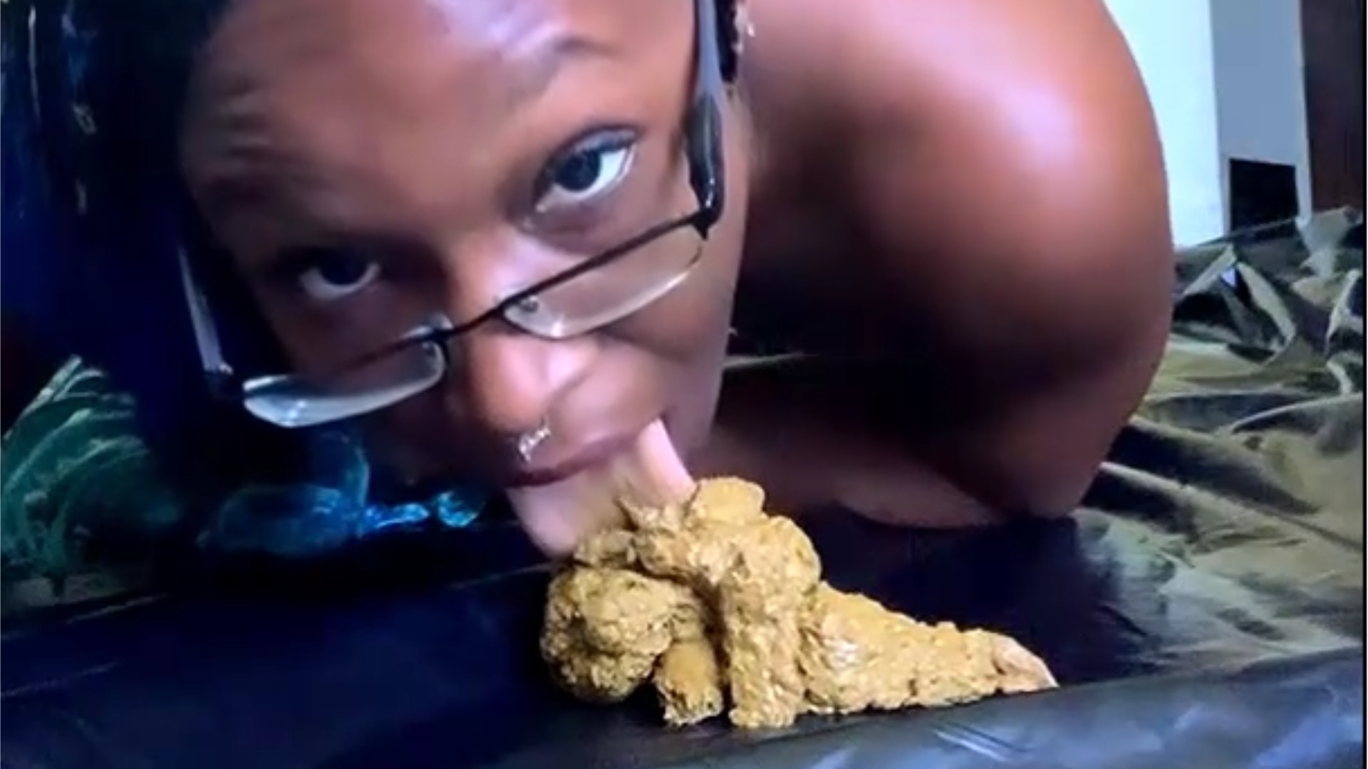 Eating ebony scat