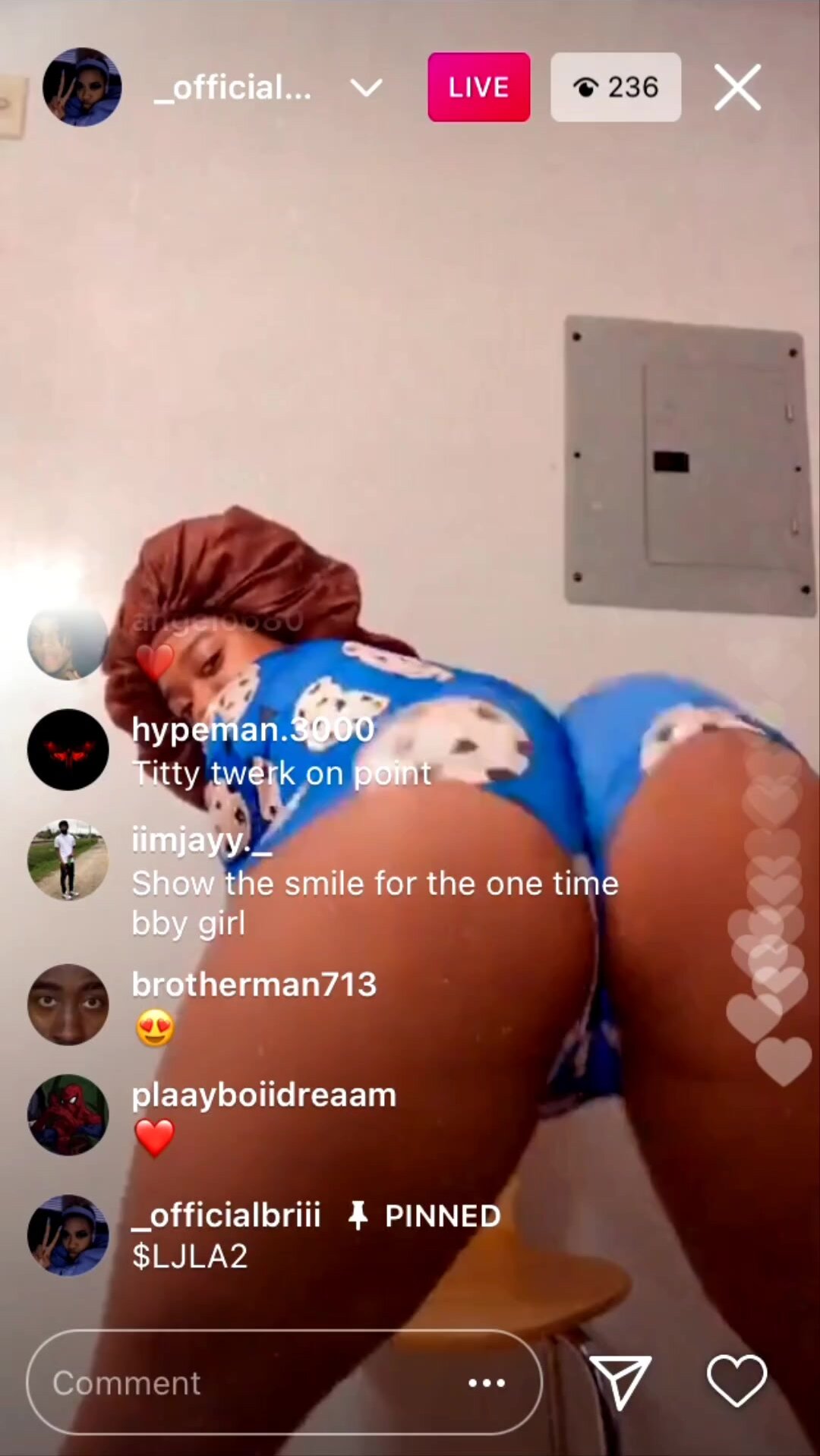 Instagram live nipple slip