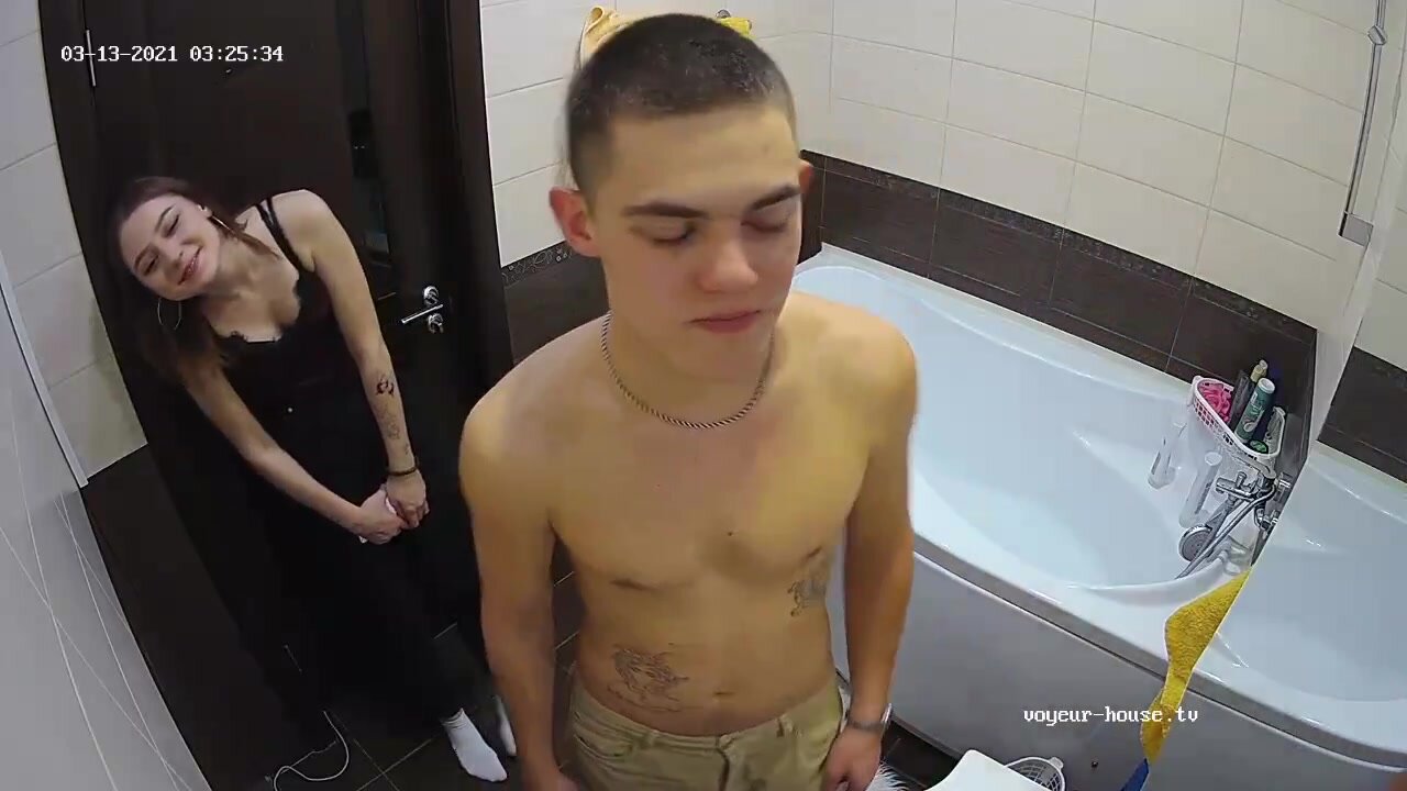 Ip cam russian friends fuck in the bathroom