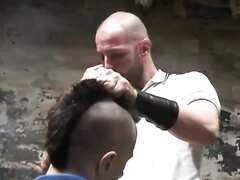 Smoking Skinhead Slaps A Dude & Puts Ash On his Balls