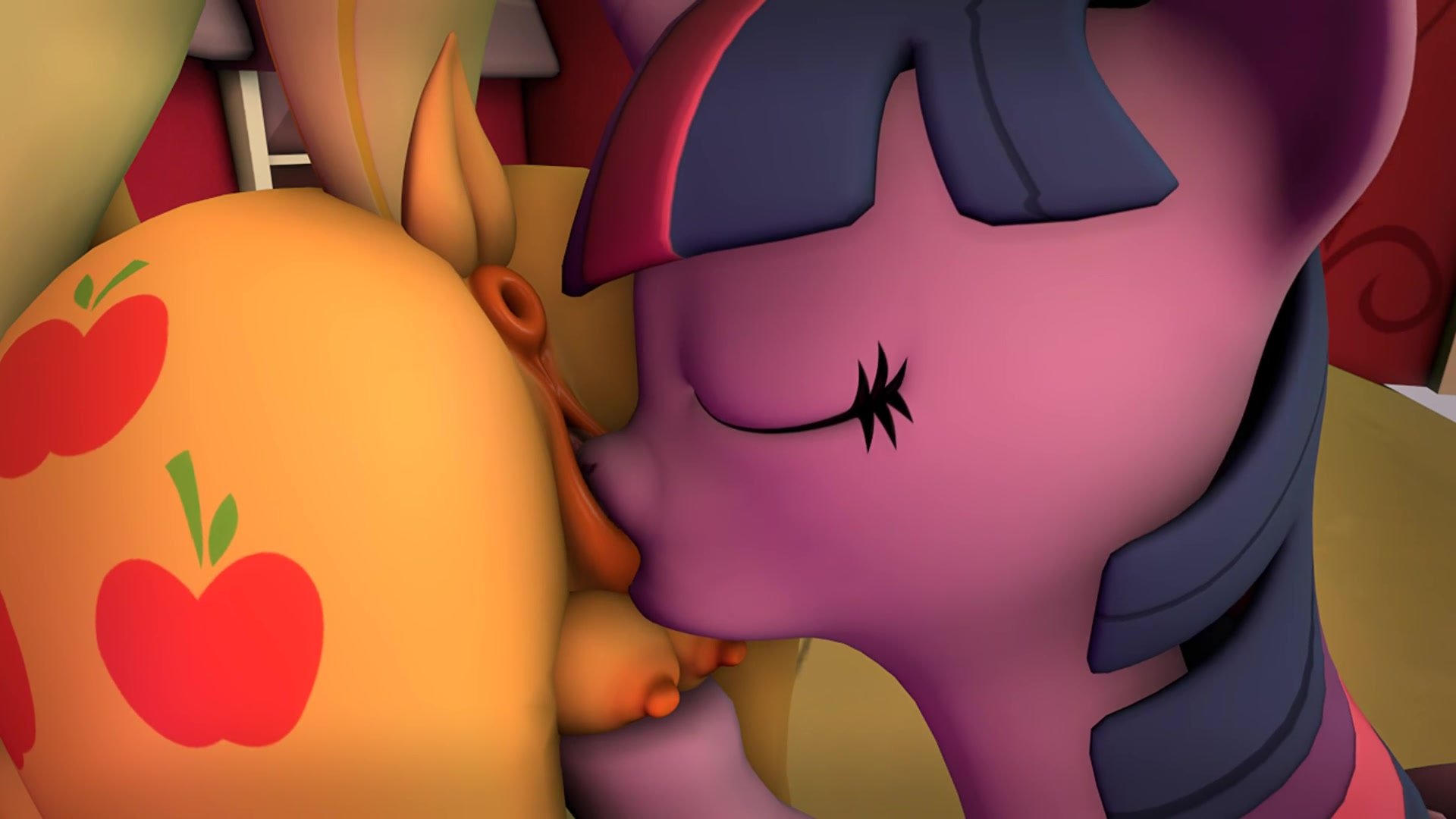 3d Elf Porn Lesbian Kissing - Twilight has a moment with applejack - ThisVid.com
