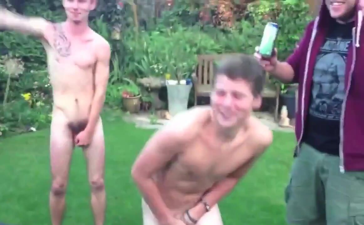 Friends Play Naked in Garden - ThisVid.com