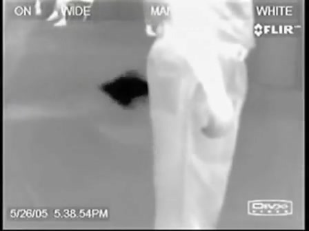 Guy farting on infra red camera
