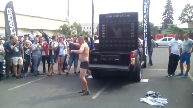 Naked guy dancing to music
