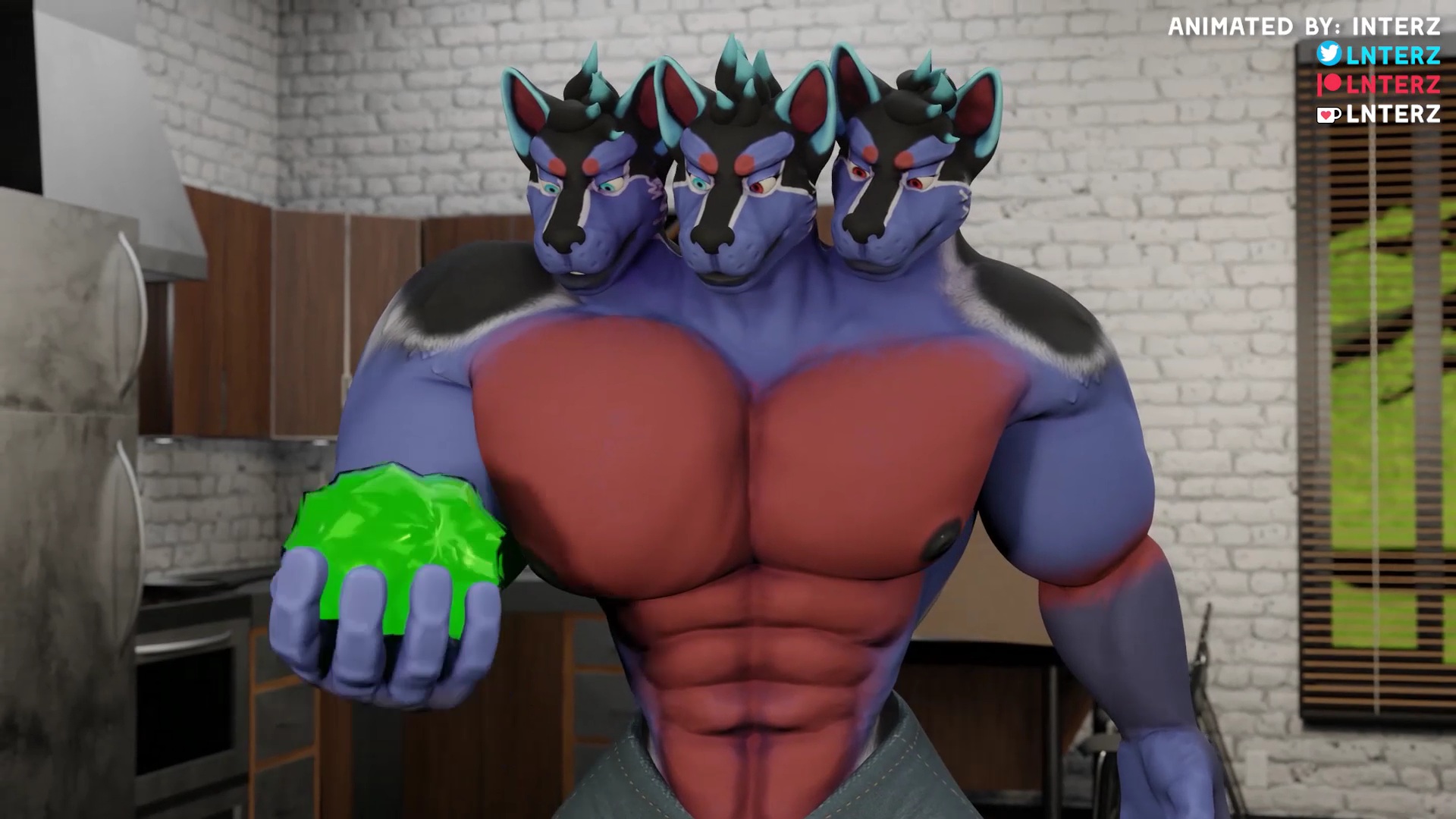 Animation Cerberus Muscle Hyper Growth ThisVid