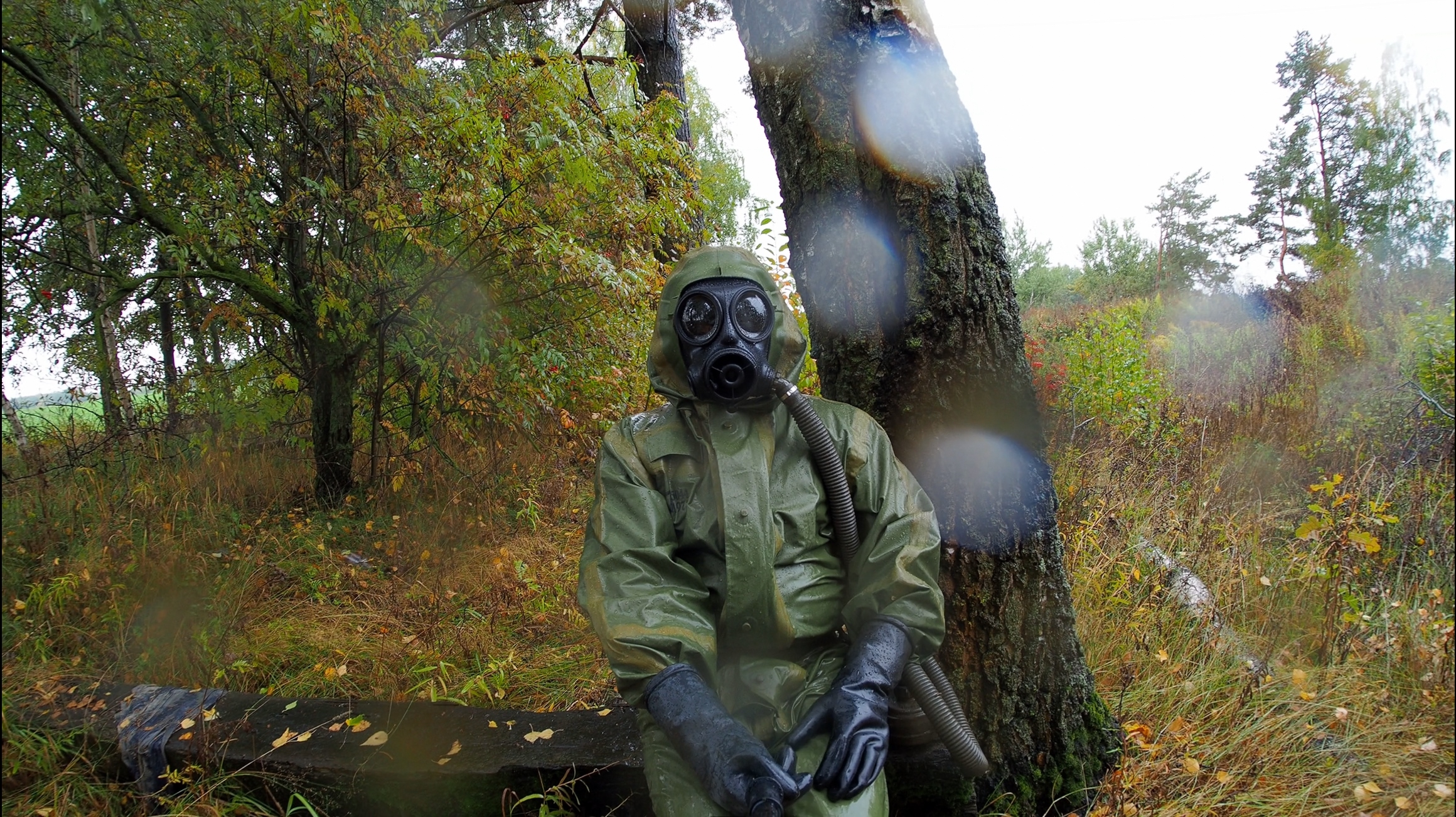 Gas Mask Midget Porn - Moments under rain in hazmat rubber - ThisVid.com