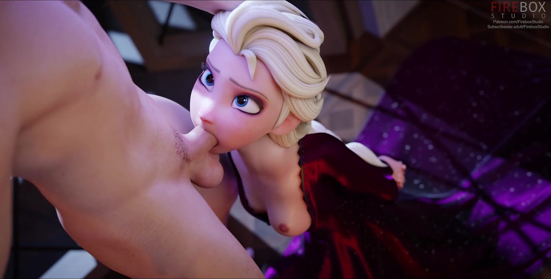 Elsa frozen blow job and deepthroating pic