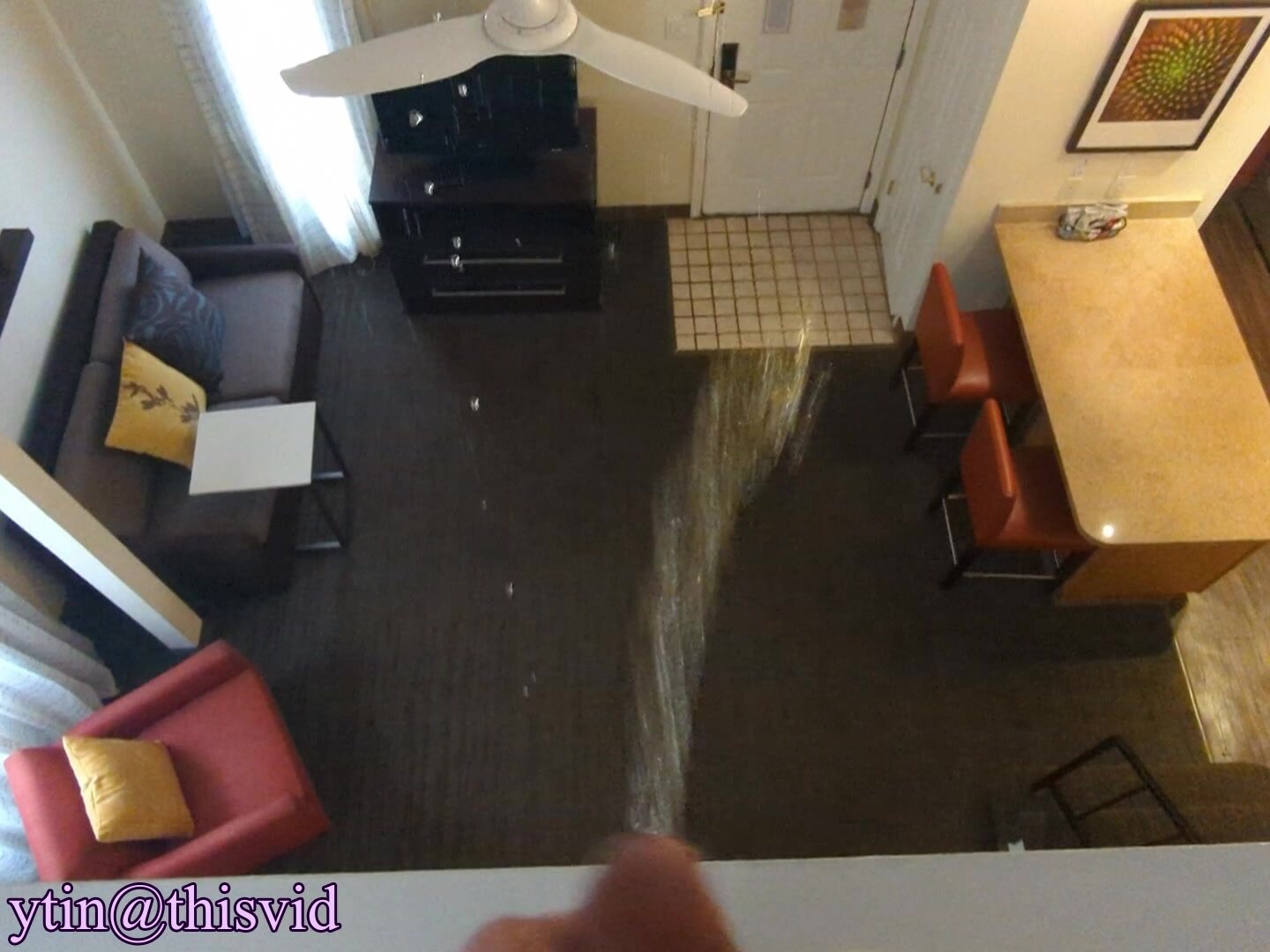 Hotel Piss From Loft on Floor, Ceiling, and TV image