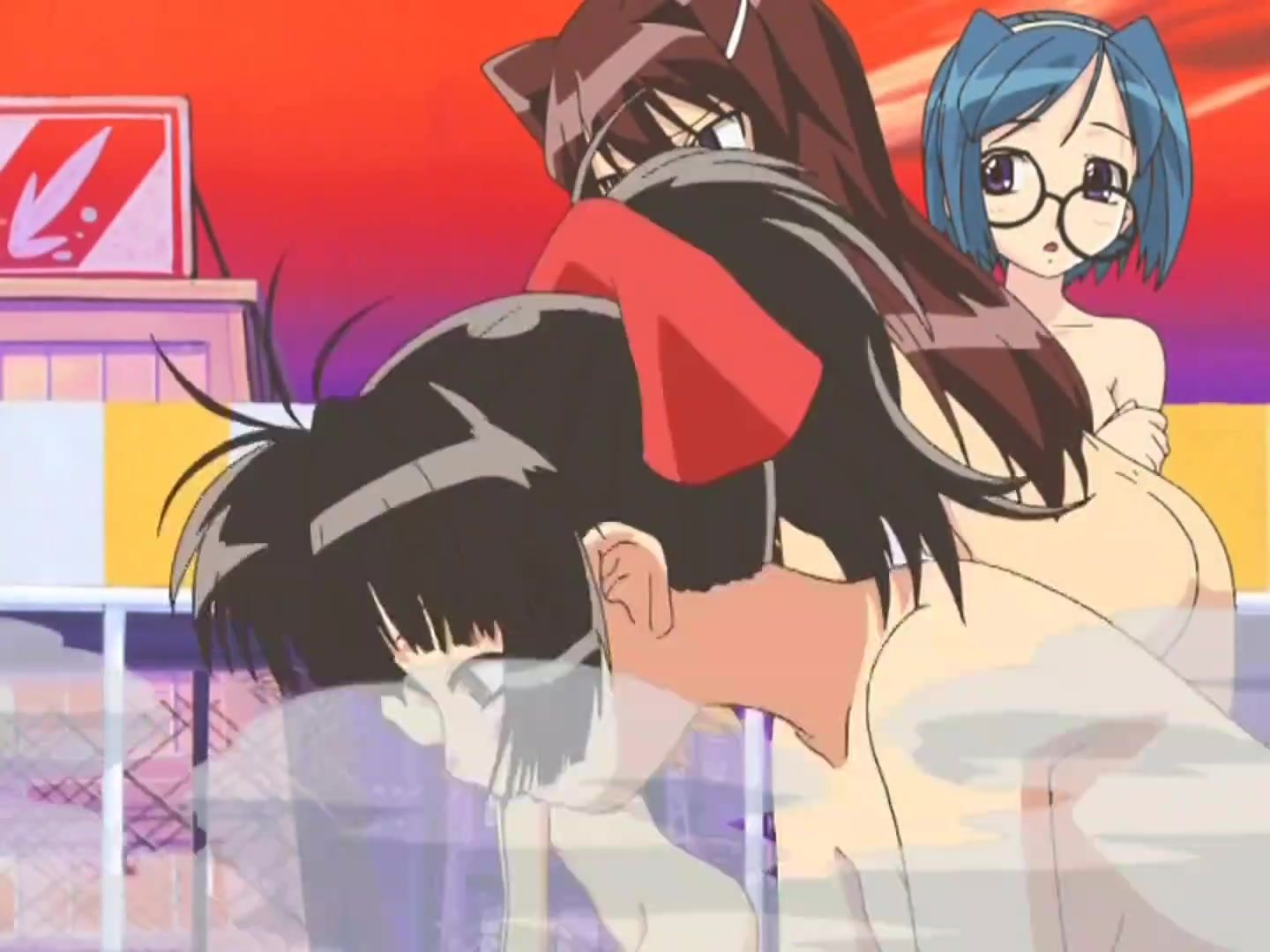Embarrassed nude anime