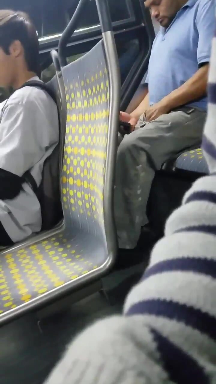 He checked his dick in bus foto