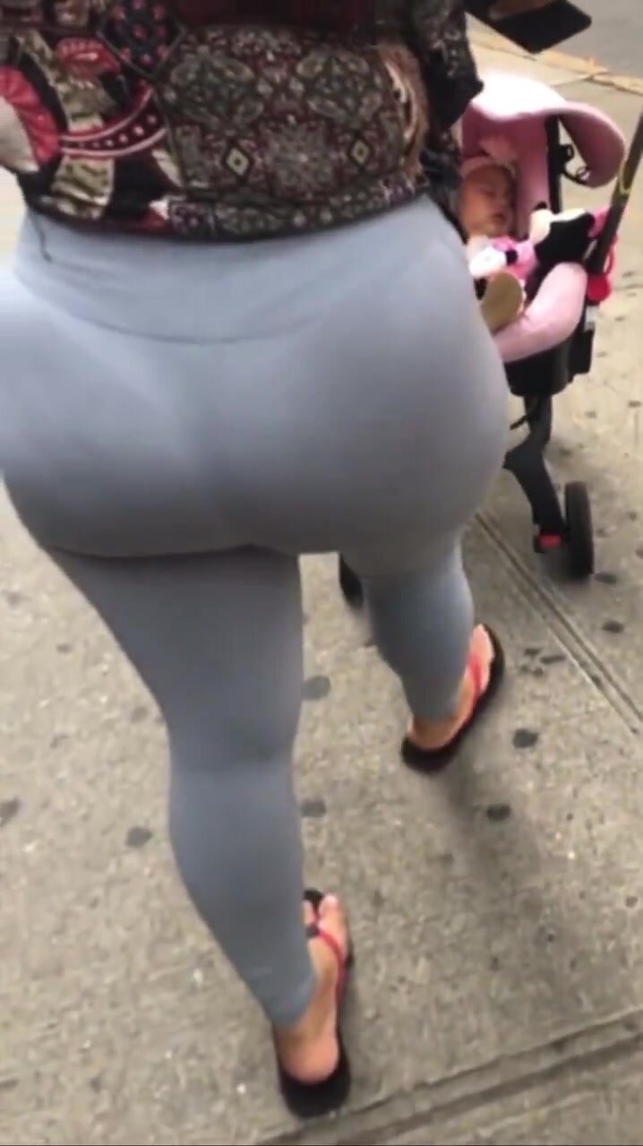 Perv grabs sexy NY Dominican ass pushing stroller