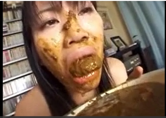 A cute Japanese forced to eat shit