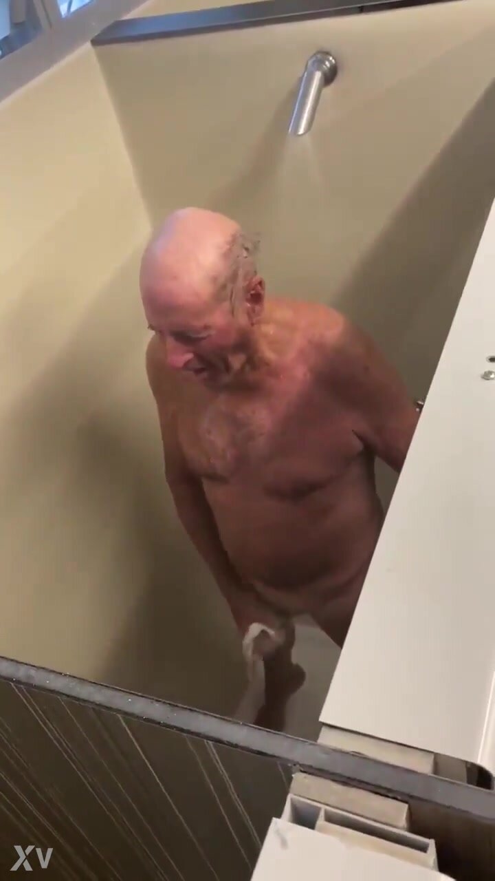 Old man caught jerking off in the showers pic pic