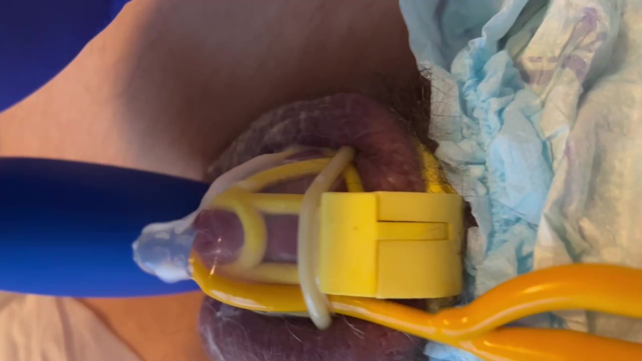 Diaper chastity catheter cum in condom - ThisVid.com