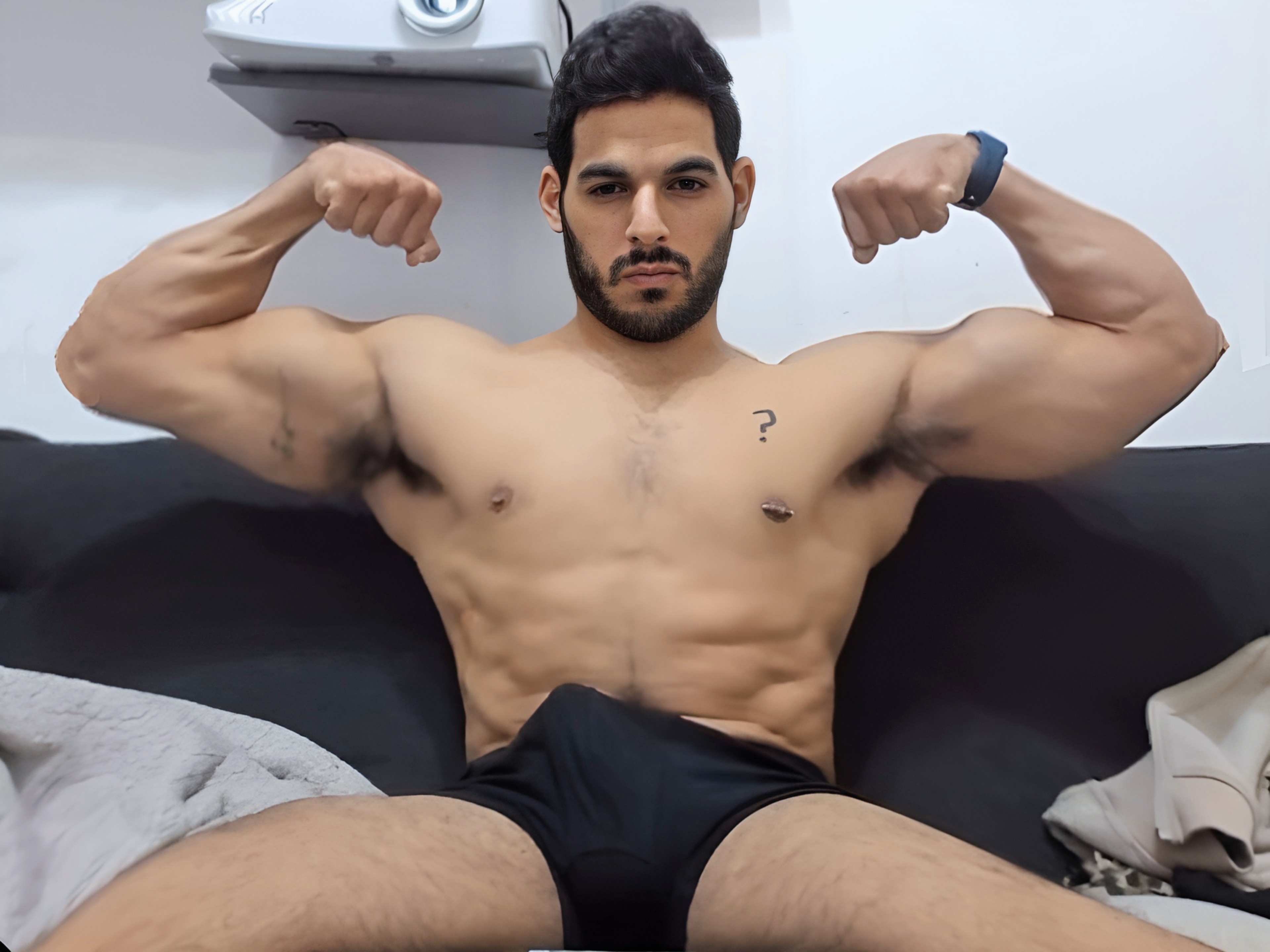 Hot Israeli Guy Cumming in His Underwear image