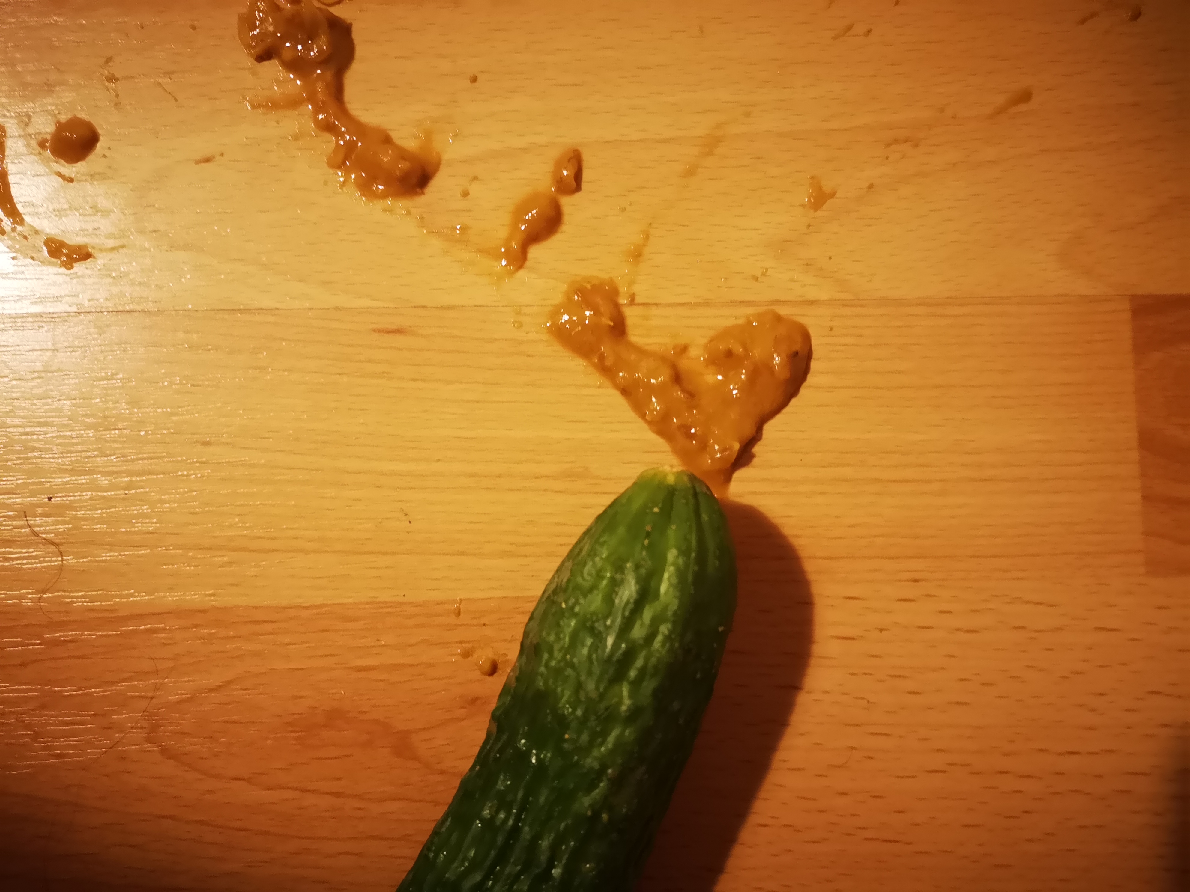 Shitty anal with cucumber