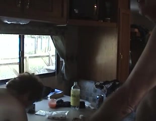 Mature swingers fucking in a camper