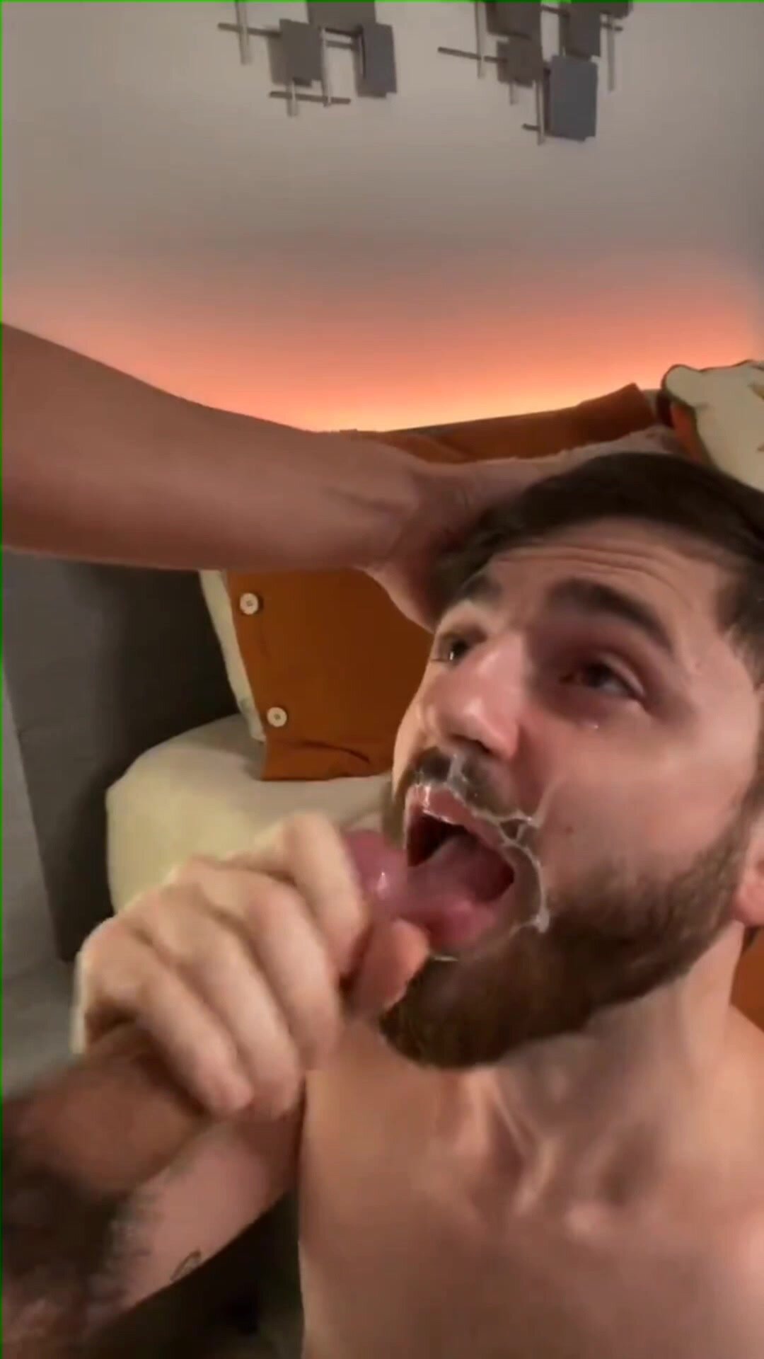 Gay cum eating