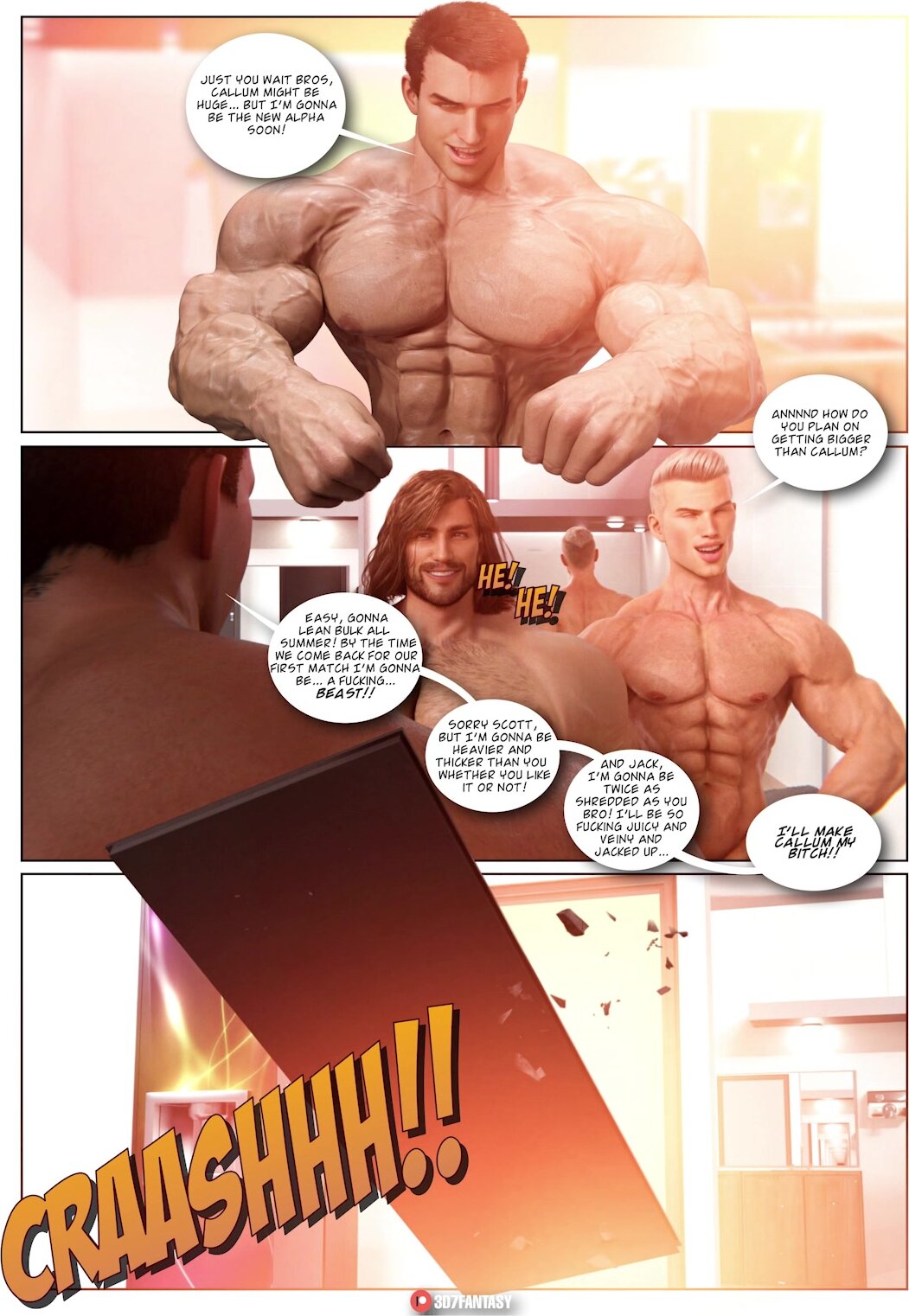 Muscle growth gay porn comic
