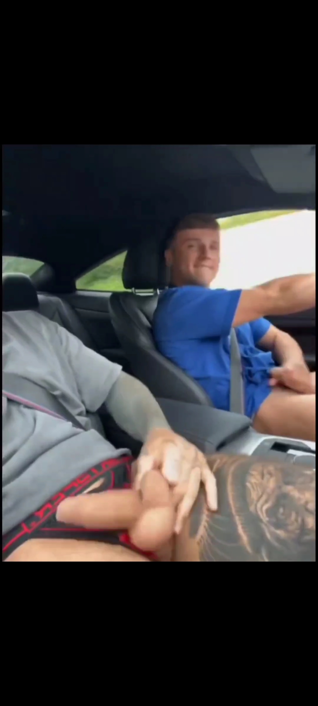 Straight friends jerk off in car - ThisVid.com