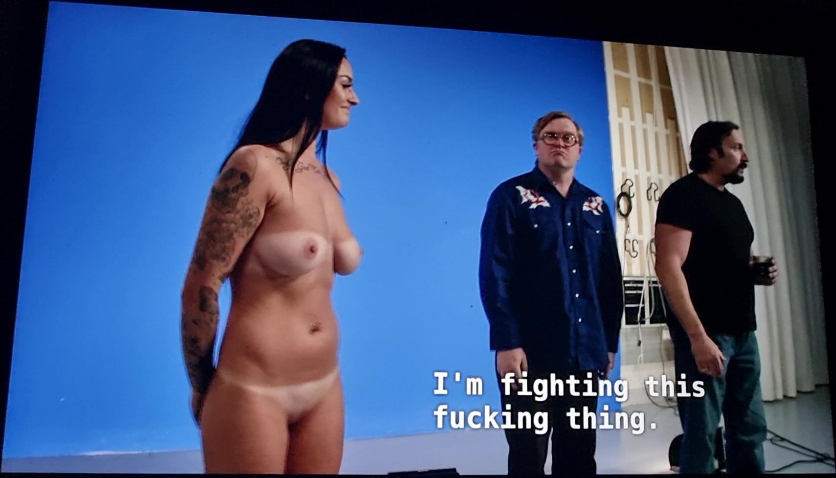 Naked weather lady