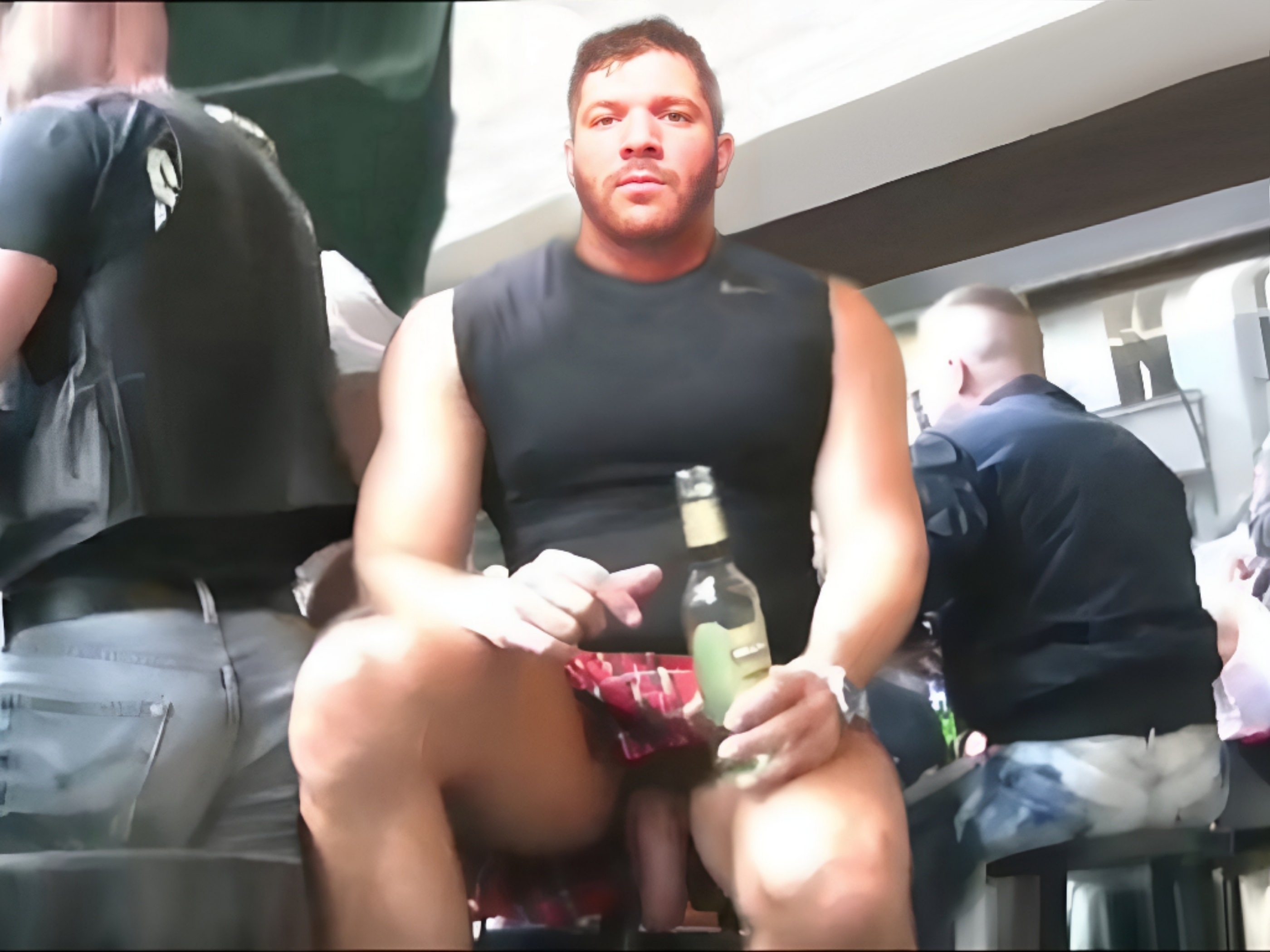 Gay handjob public
