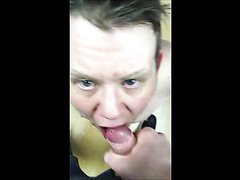 Fag Marc drinks old piss, sucks cock and swallows