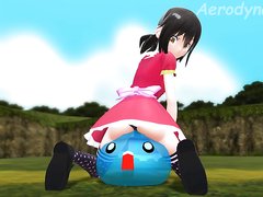 Girl fart on slime
