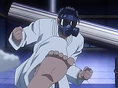 Karateka Kicks and Punches Pillar (Slow Mo)